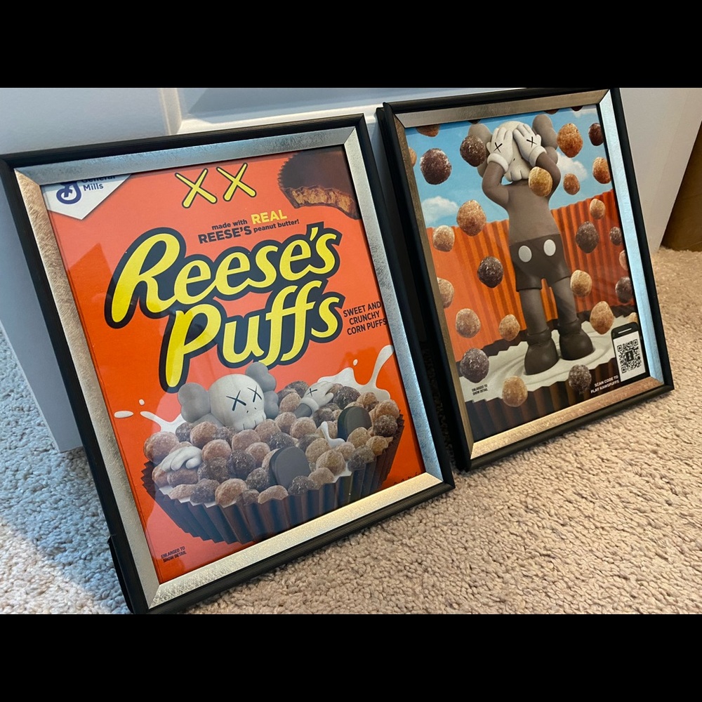 KAWS Reese's Puffs Framed